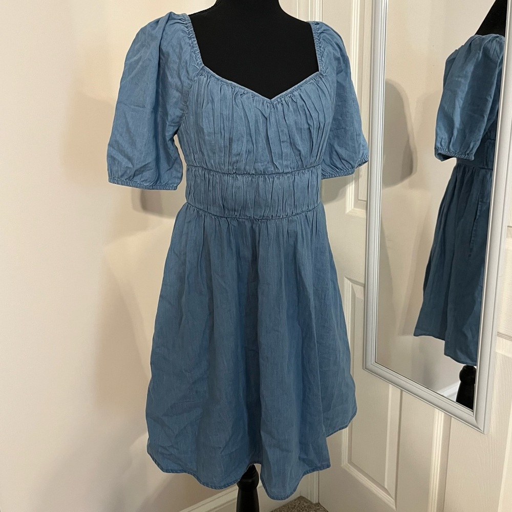 GAP Factory Puff Sleeve Sweetheart Mini Dress NWT size S